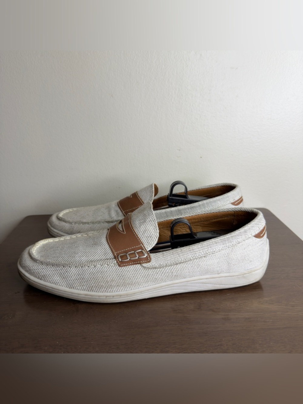 Johnston & Murphy White Loafers Sz 11 Mens
